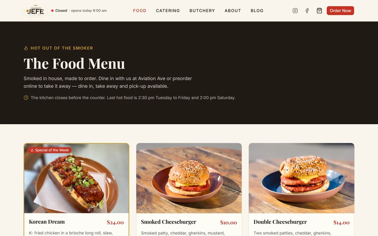 El Jefe Meats — new website by Southern Bridge AI